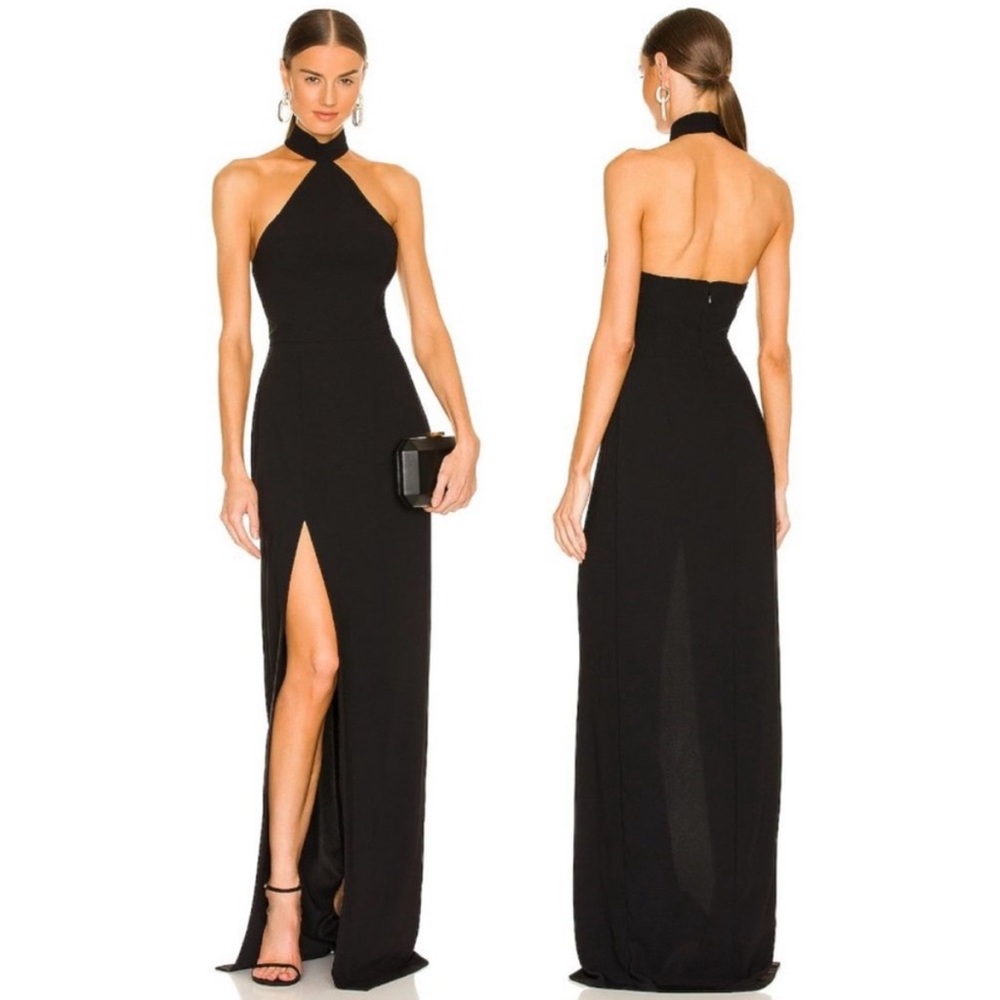 Amanda Uprichard Revolve Queen Gown Long Maxi Dress Halter Neck XS - Picture 1 of 8